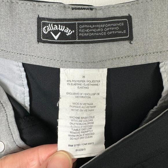 Callaway | Men's Black Hybrid Golf Button Closure Casual Shorts with Pockets - Picture 7 of 7